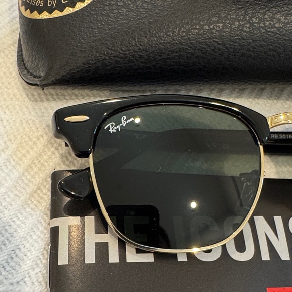 Never Worn Ray Ban Black & Golf Clubmasters - Picture 3 of 4